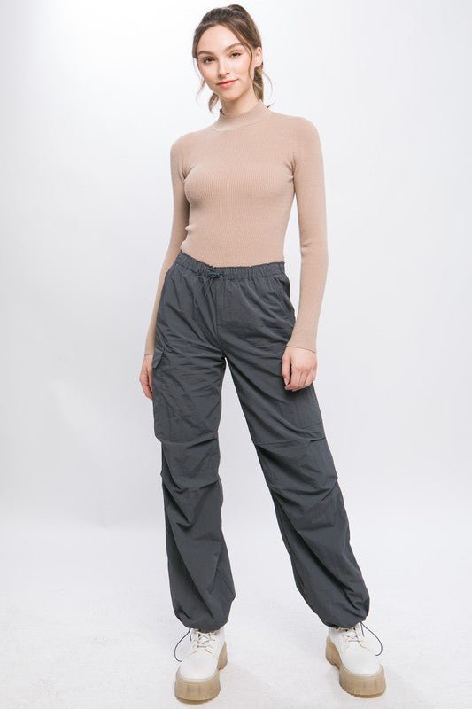 Loose Fit Parachute Cargo Pants - Coeur de la Mode