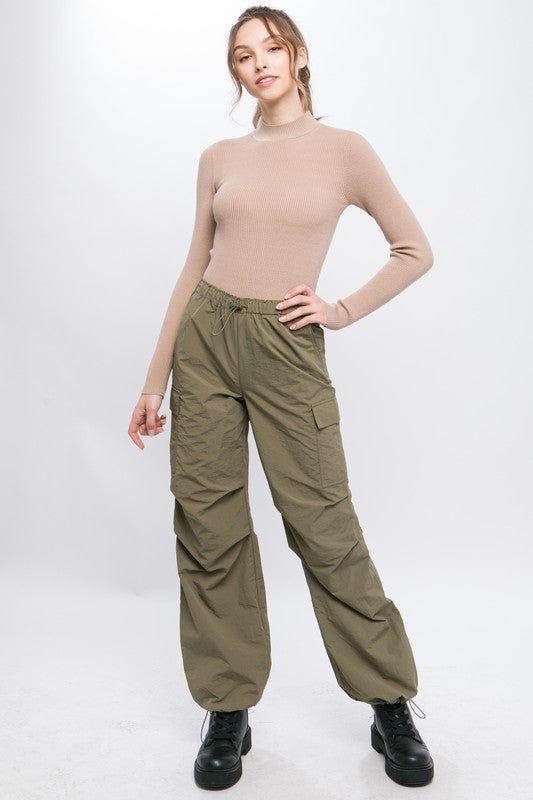 Loose Fit Parachute Cargo Pants - Coeur de la Mode