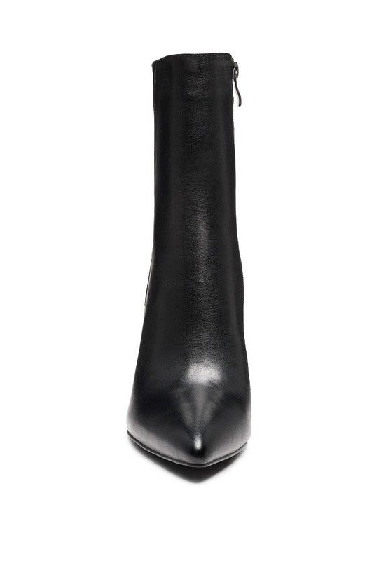 MARGEN ANKLE-HIGH POINTED TOE BLOCK HEELED BOOT - Coeur de la Mode