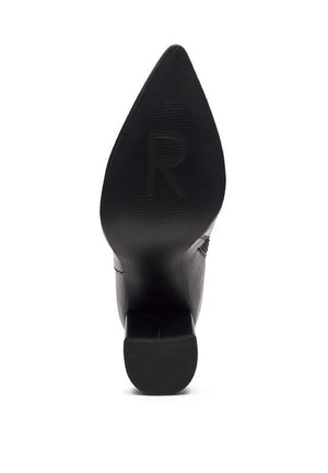 MARGEN ANKLE-HIGH POINTED TOE BLOCK HEELED BOOT - Coeur de la Mode