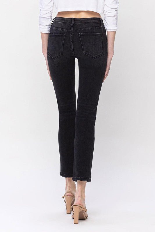 Mid Rise Ankle Slim Straight Jeans - Coeur de la Mode