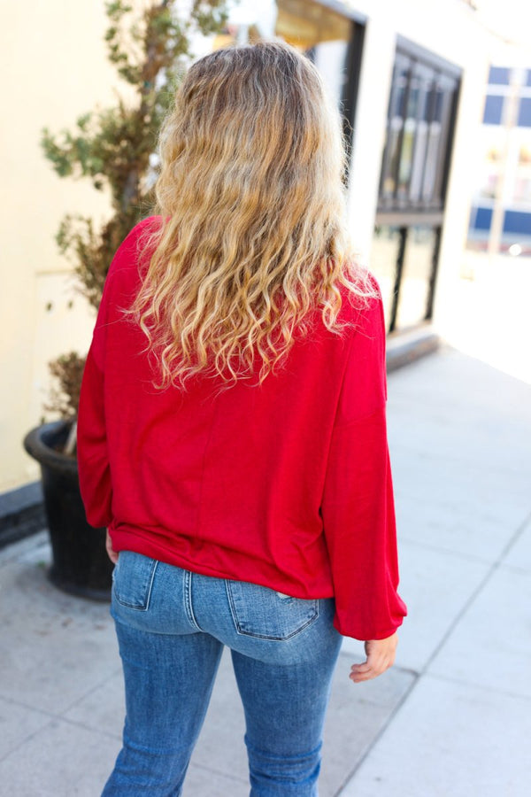 More The Merrier Red Sequin Christmas Tree Hacci Top - Coeur de la Mode