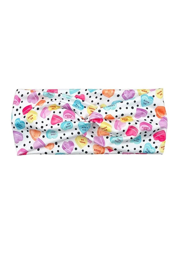 Multicolor Polka Dot & Heart Candy Twist Headband - Coeur de la Mode