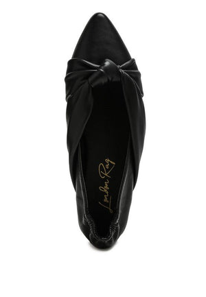 Norma Knot Detail Elasticated Ballet Flats - Coeur de la Mode
