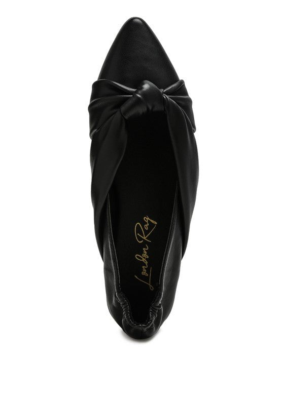 Norma Knot Detail Elasticated Ballet Flats - Coeur de la Mode