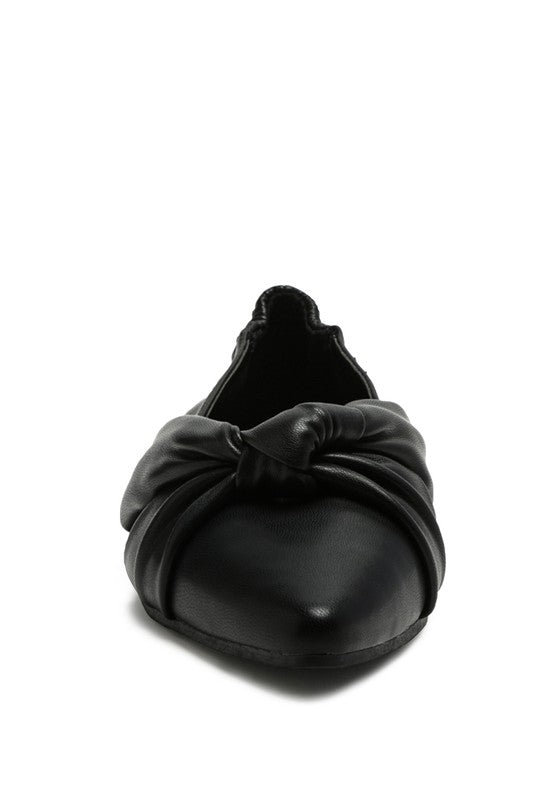 Norma Knot Detail Elasticated Ballet Flats - Coeur de la Mode