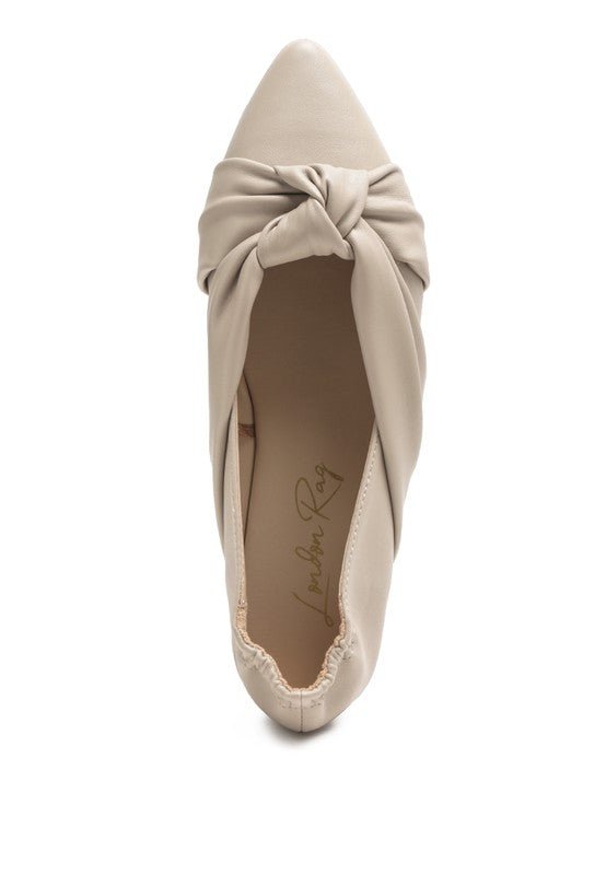 Norma Knot Detail Elasticated Ballet Flats - Coeur de la Mode