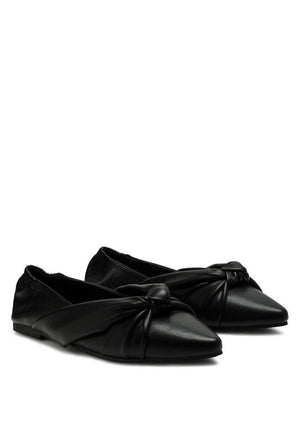 Norma Knot Detail Elasticated Ballet Flats - Coeur de la Mode