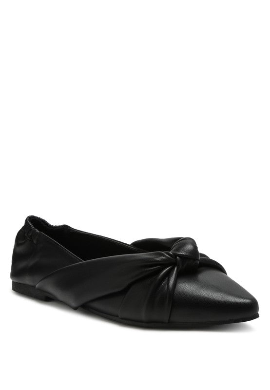 Norma Knot Detail Elasticated Ballet Flats - Coeur de la Mode