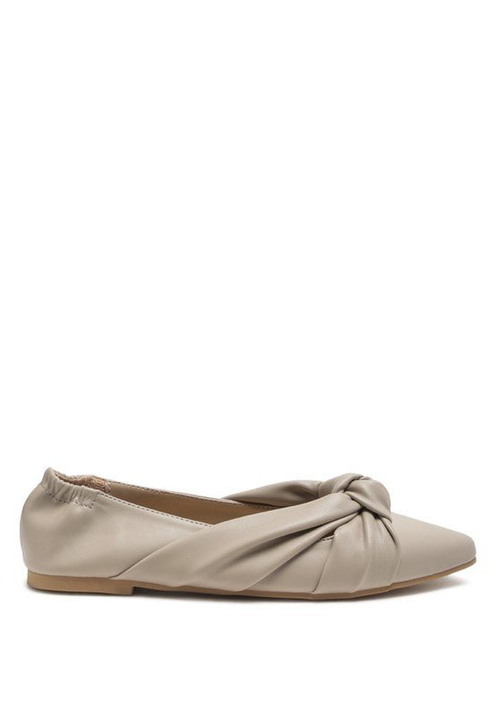 Norma Knot Detail Elasticated Ballet Flats - Coeur de la Mode
