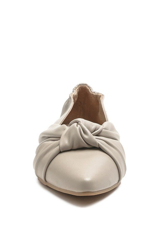 Norma Knot Detail Elasticated Ballet Flats - Coeur de la Mode