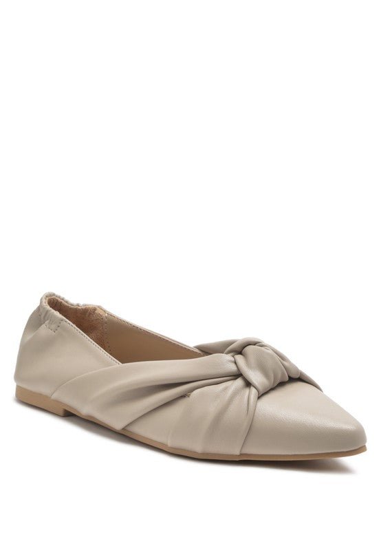 Norma Knot Detail Elasticated Ballet Flats - Coeur de la Mode