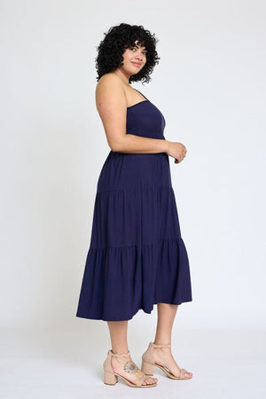 One Shoulder Ruffle Midi Dress - Coeur de la Mode