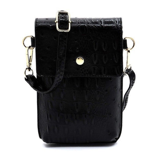 Ostrich Croc Crossbody Cell Phone Case - Coeur de la Mode