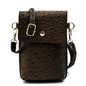 Ostrich Croc Crossbody Cell Phone Case - Coeur de la Mode