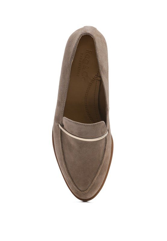 PAULINA Suede Leather Loafers - Coeur de la Mode