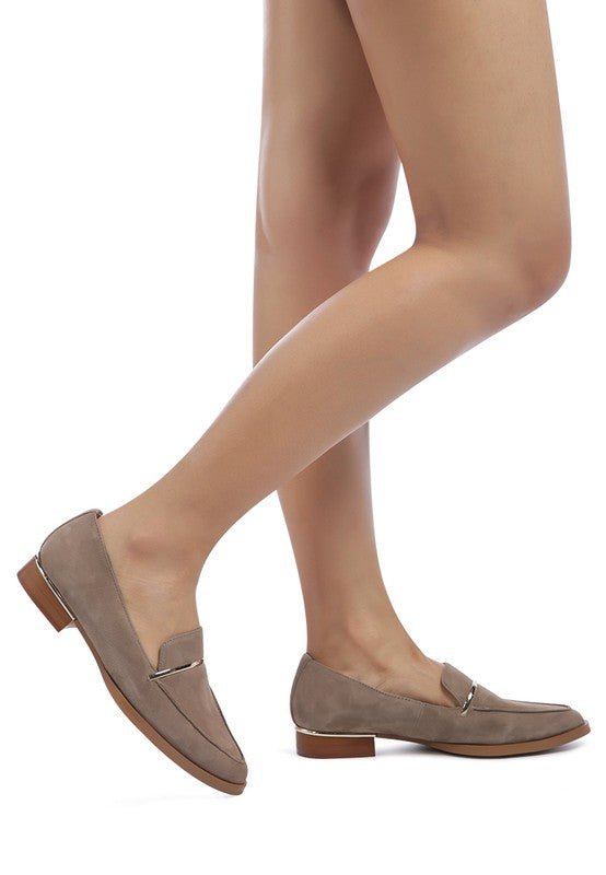 PAULINA Suede Leather Loafers - Coeur de la Mode