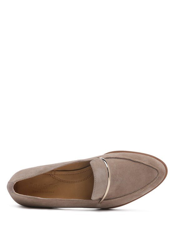 PAULINA Suede Leather Loafers - Coeur de la Mode