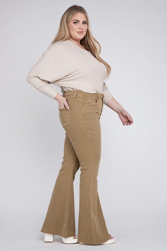Plus Size High Rise Super Flare Jeans - Coeur de la Mode