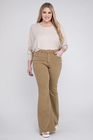 Plus Size High Rise Super Flare Jeans - Coeur de la Mode