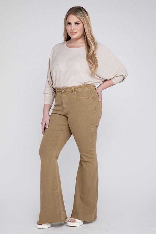 Plus Size High Rise Super Flare Jeans - Coeur de la Mode