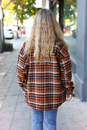 Put Together Rust Plaid & Animal Print Button Down Jacket - Coeur de la Mode