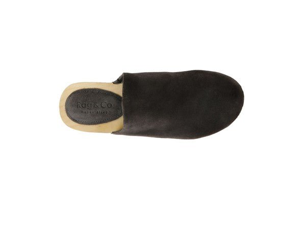 RAG & CO DARCIE TAUPE SUEDE CLOGS - Coeur de la Mode
