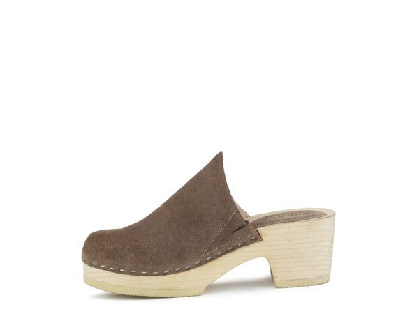 RAG & CO DARCIE TAUPE SUEDE CLOGS - Coeur de la Mode