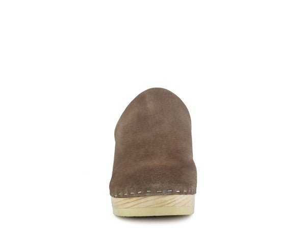 RAG & CO DARCIE TAUPE SUEDE CLOGS - Coeur de la Mode