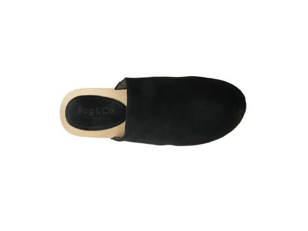 RAG & CO DARCIE TAUPE SUEDE CLOGS - Coeur de la Mode