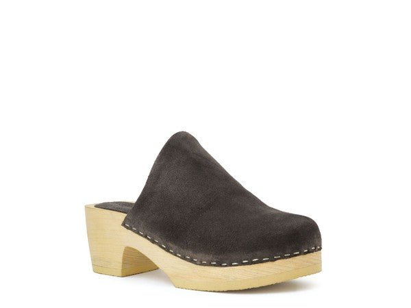 RAG & CO DARCIE TAUPE SUEDE CLOGS - Coeur de la Mode