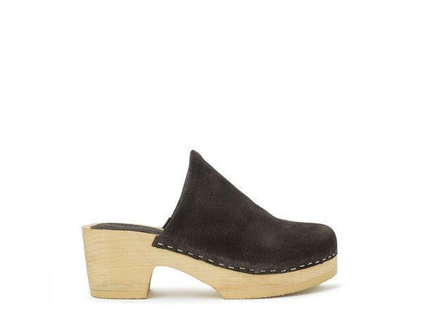 RAG & CO DARCIE TAUPE SUEDE CLOGS - Coeur de la Mode