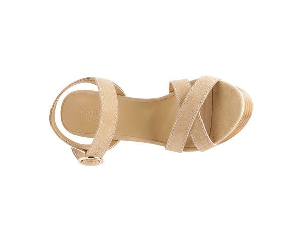 RAG&CO CHOUPETTE SUEDE LEATHER BLOCK HEELED SANDAL - Coeur de la Mode