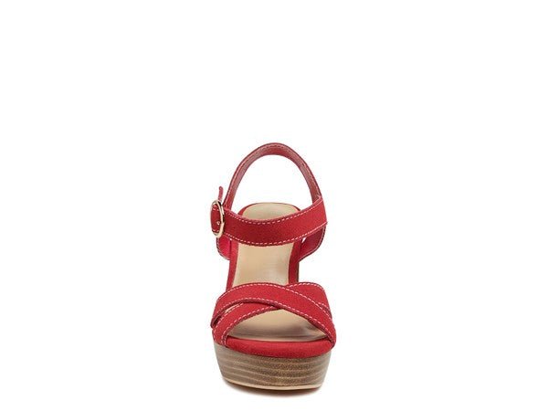 RAG&CO CHOUPETTE SUEDE LEATHER BLOCK HEELED SANDAL - Coeur de la Mode
