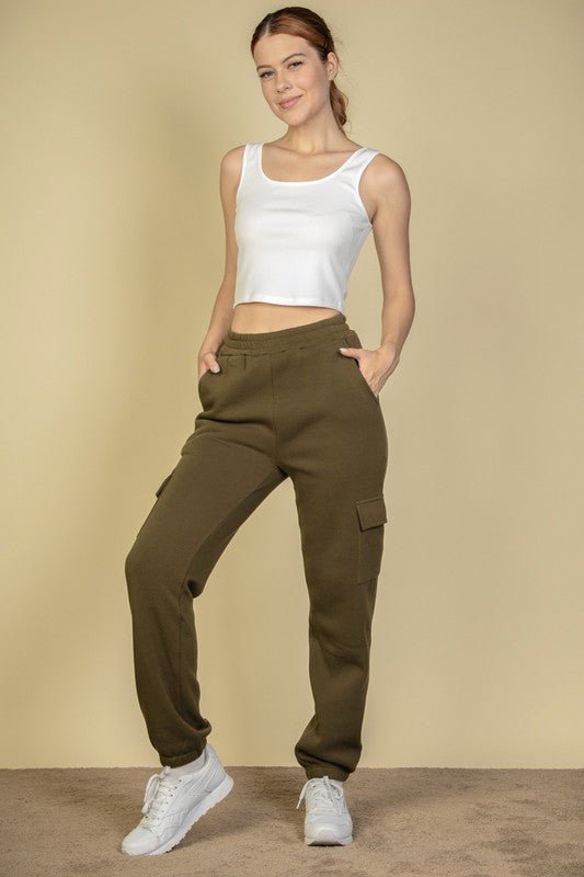 Side Pocket Drawstring Waist Sweatpants - Coeur de la Mode