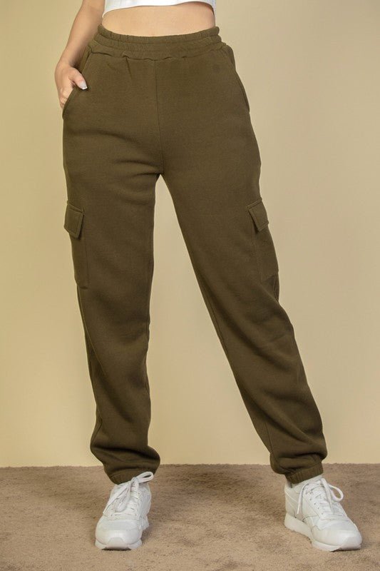 Side Pocket Drawstring Waist Sweatpants - Coeur de la Mode