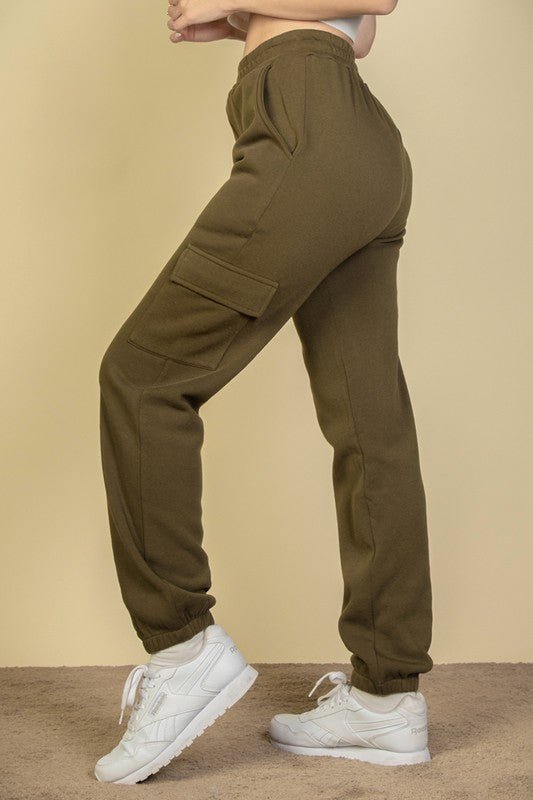 Side Pocket Drawstring Waist Sweatpants - Coeur de la Mode
