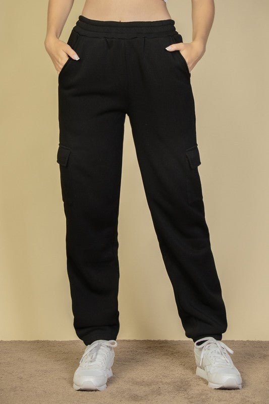 Side Pocket Drawstring Waist Sweatpants - Coeur de la Mode