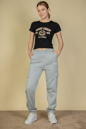 Side Pocket Drawstring Waist Sweatpants - Coeur de la Mode