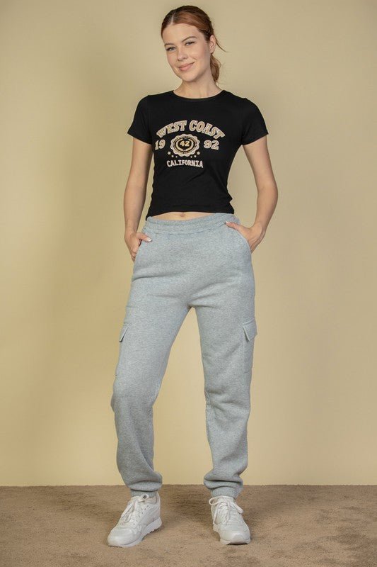 Side Pocket Drawstring Waist Sweatpants - Coeur de la Mode