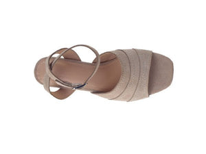 SIGRID FINE SUEDE BLOCK HEELED SANDAL IN NUDE - Coeur de la Mode