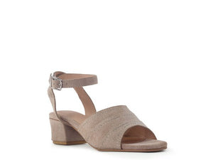 SIGRID FINE SUEDE BLOCK HEELED SANDAL IN NUDE - Coeur de la Mode