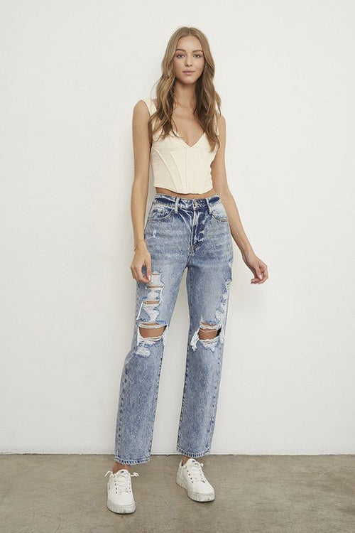 SLIM BOYFRIEND JEANS - Coeur de la Mode