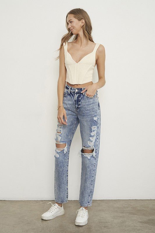 SLIM BOYFRIEND JEANS - Coeur de la Mode