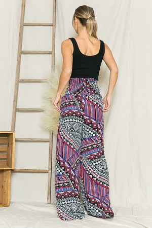 Smocked Wide Leg Pants - Coeur de la Mode
