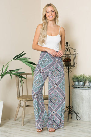 Smocked Wide Leg Pants - Coeur de la Mode