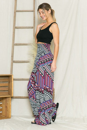 Smocked Wide Leg Pants - Coeur de la Mode