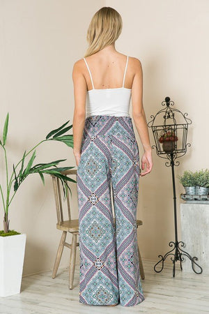 Smocked Wide Leg Pants - Coeur de la Mode
