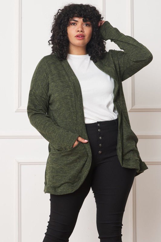 Solid Drape Pocket Cardigan - Coeur de la Mode