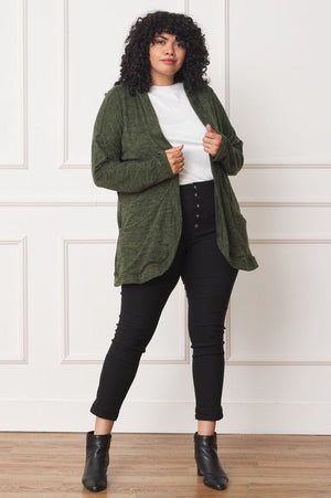 Solid Drape Pocket Cardigan - Coeur de la Mode